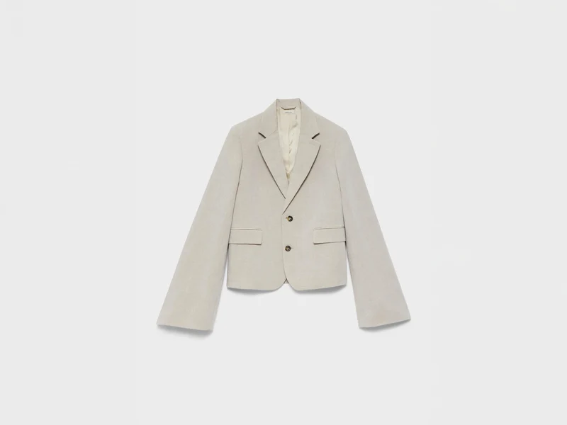 WOMENS WEIGHTED SLEEVE JACKET IN NATURAL
