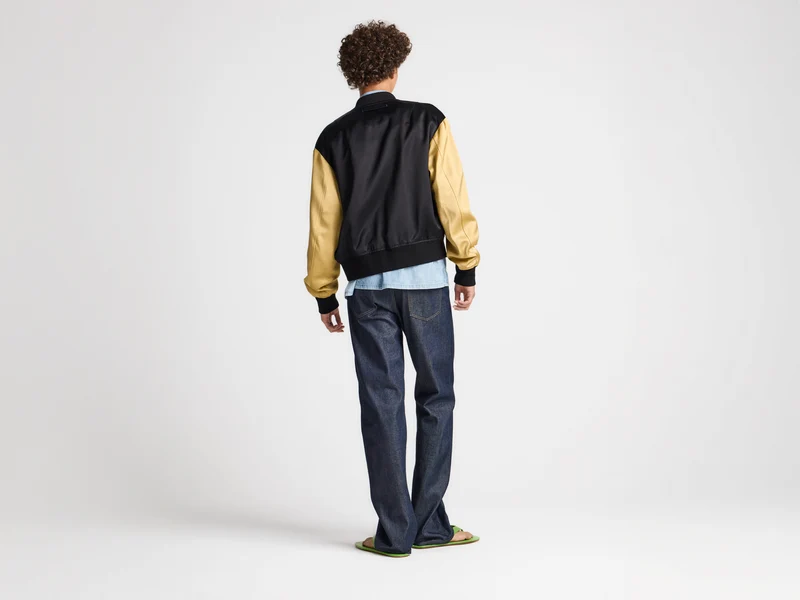 MENS SATIN BLOUSON IN BLACK & MULTI