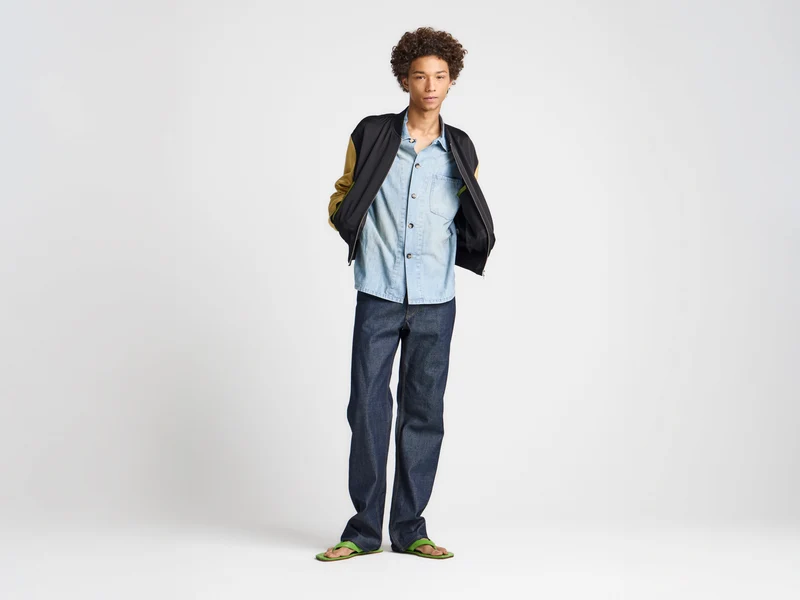 MENS SATIN BLOUSON IN BLACK & MULTI