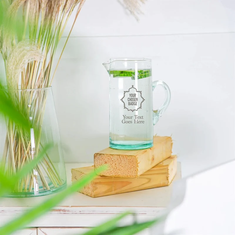 Military Engraved Recycled Glass Jug – Jebel 1 Litre