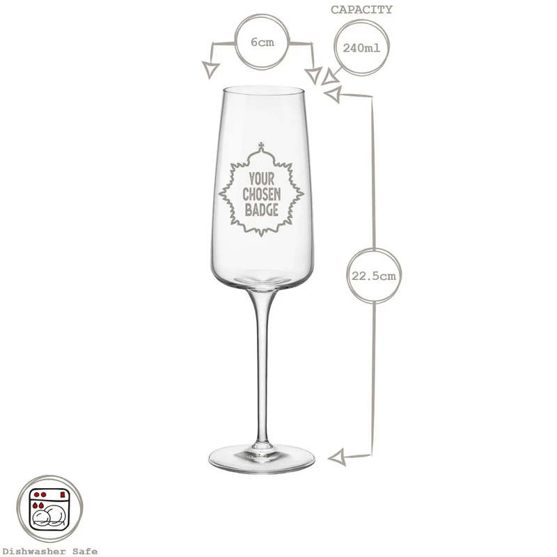 Military Engraved Champagne Flute – Bormioli Rocco Nexo 240ml