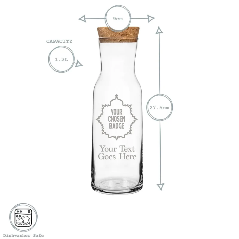 Military Engraved Glass Water Carafe – Bormioli Rocco Aquaria 1.2L