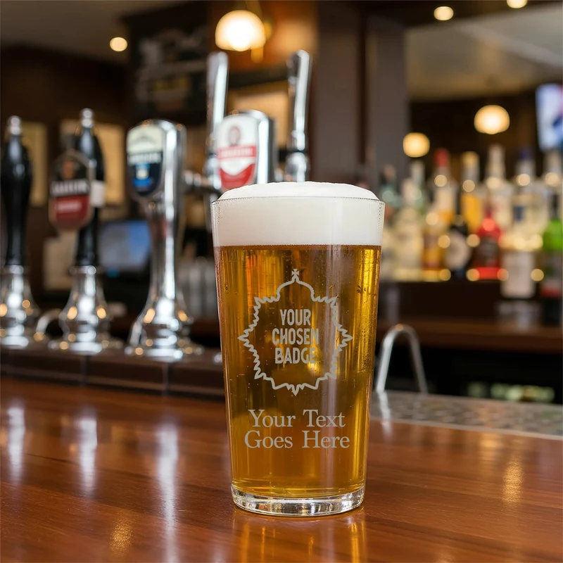 Military Engraved Conical Pint Glass – 568ml