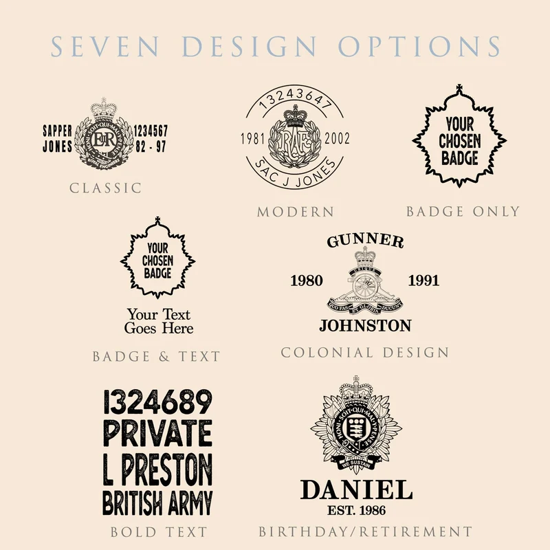 Military Engraved Conical Pint Glass – 568ml