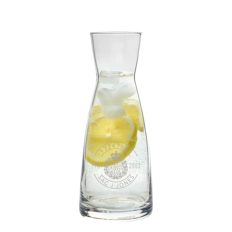 Military Engraved Glass Water Carafe / Decanter – Bormioli Rocco Ypsilon 1080ml