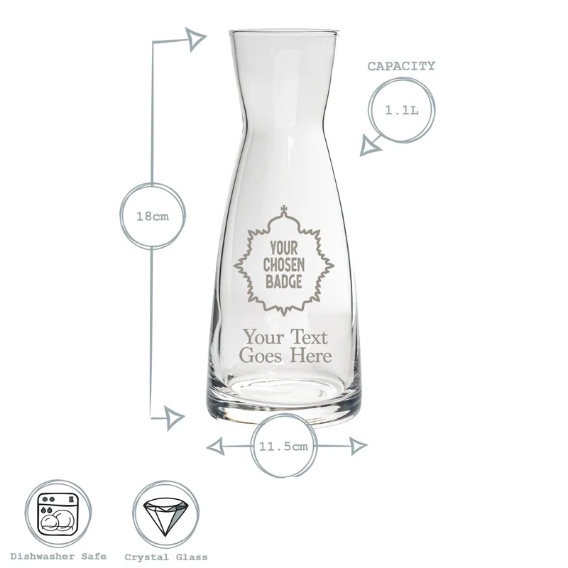 Military Engraved Glass Water Carafe / Decanter – Bormioli Rocco Ypsilon 1080ml