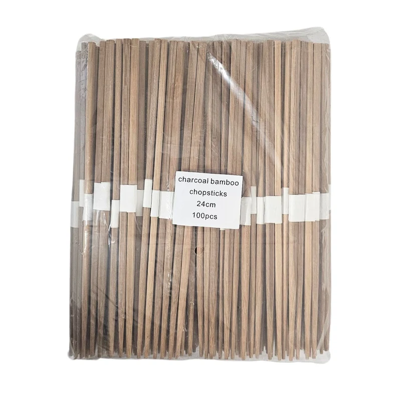 QING Charcoal Bamboo Chopstick, 24CM Length - 1 Pack of 100 Chopstick Pairs