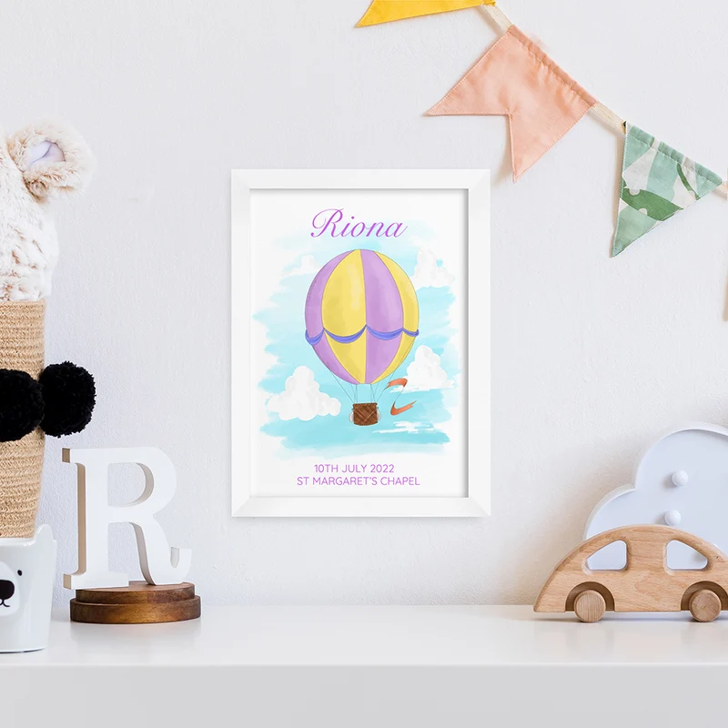 Personalised Personalised Hot Air Balloon Framed Print