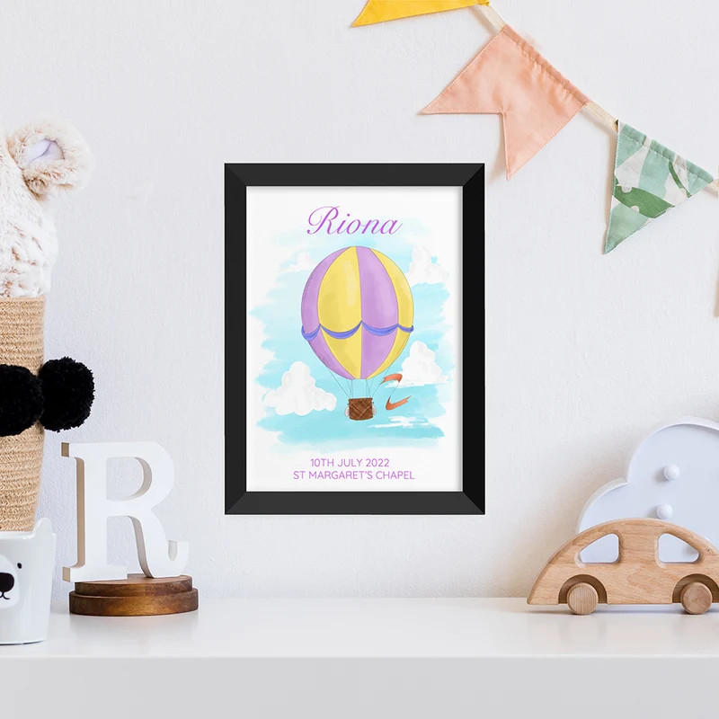 Personalised Personalised Hot Air Balloon Framed Print