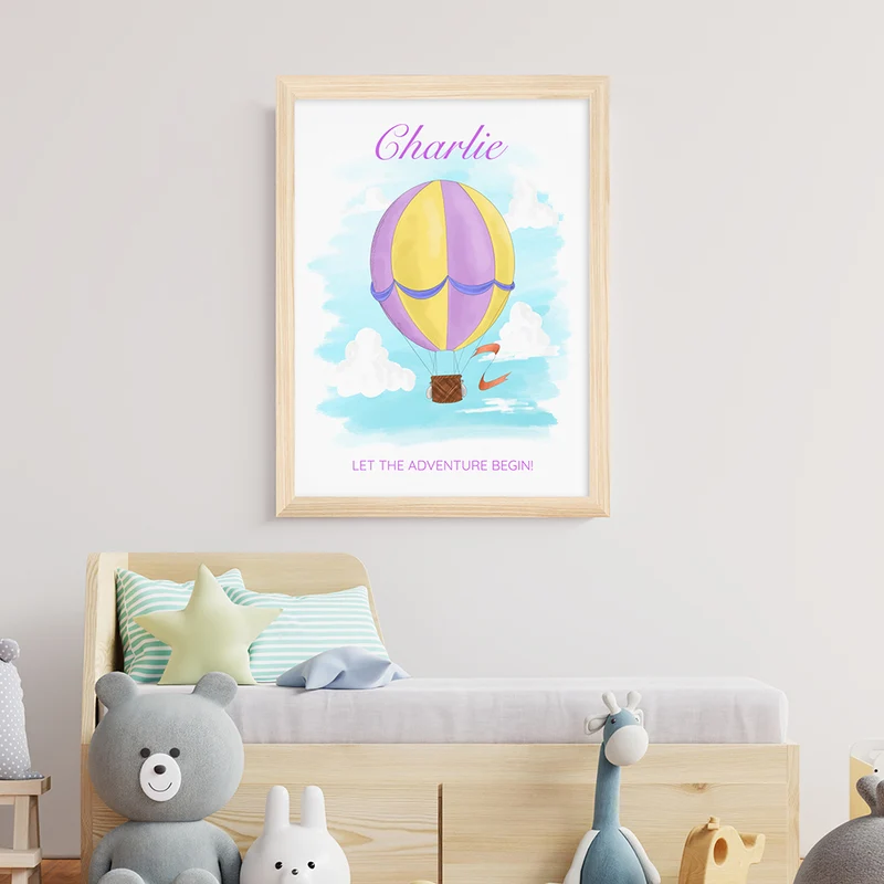 Personalised Personalised Hot Air Balloon Framed Print