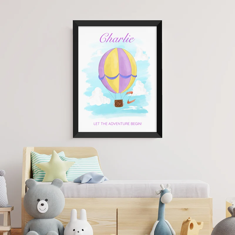 Personalised Personalised Hot Air Balloon Framed Print