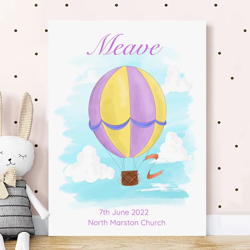 Personalised Personalised Hot Air Balloon Framed Print