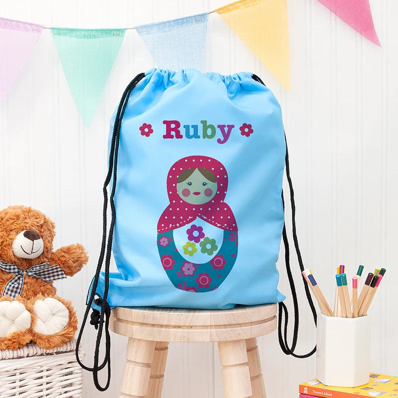 Personalised Personalised Girl's Sky Blue Waterproof Swim Bag