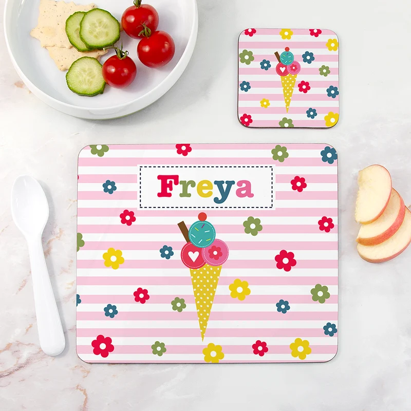 Personalised Personalised Girl's Placemat Set