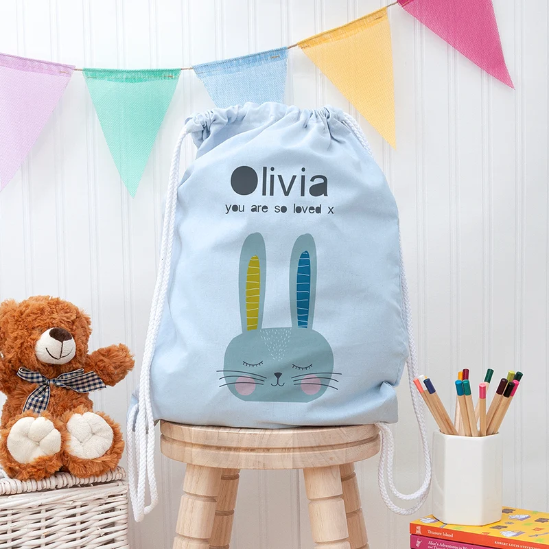 Personalised Personalised Kid's Rabbit PE Kit Bag