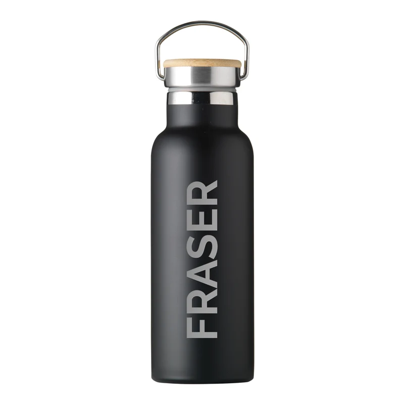 Personalised Personalised Insulated Bottle 17oz Bamboo Lid - Side Personalisation
