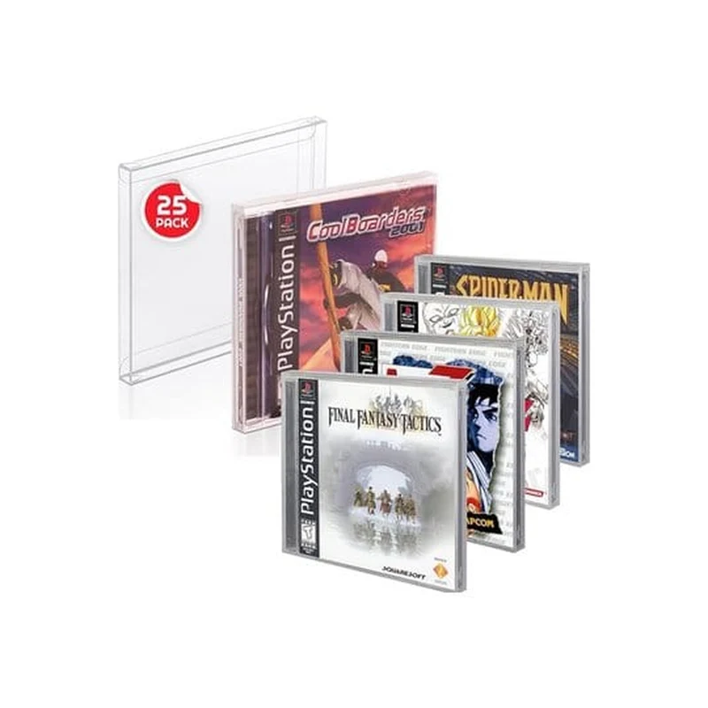 PET Gehäuse 25er-Pack für Nintendo PS1/Single CD/Dreamcast