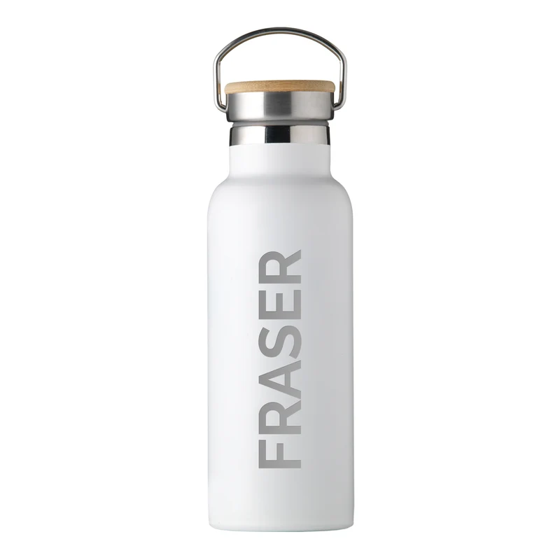 Personalised Personalised Insulated Bottle 17oz Bamboo Lid - Side Personalisation