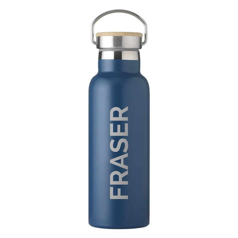 Personalised Personalised Insulated Bottle 17oz Bamboo Lid - Side Personalisation