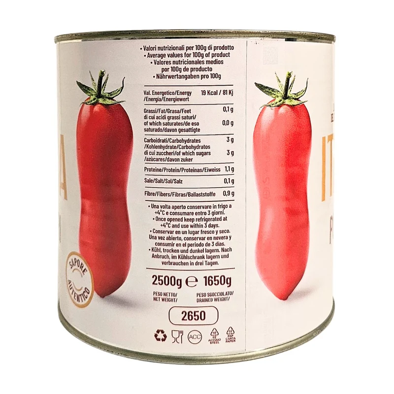 Italica Peeled Tomatoes, Italy - 2.5KG