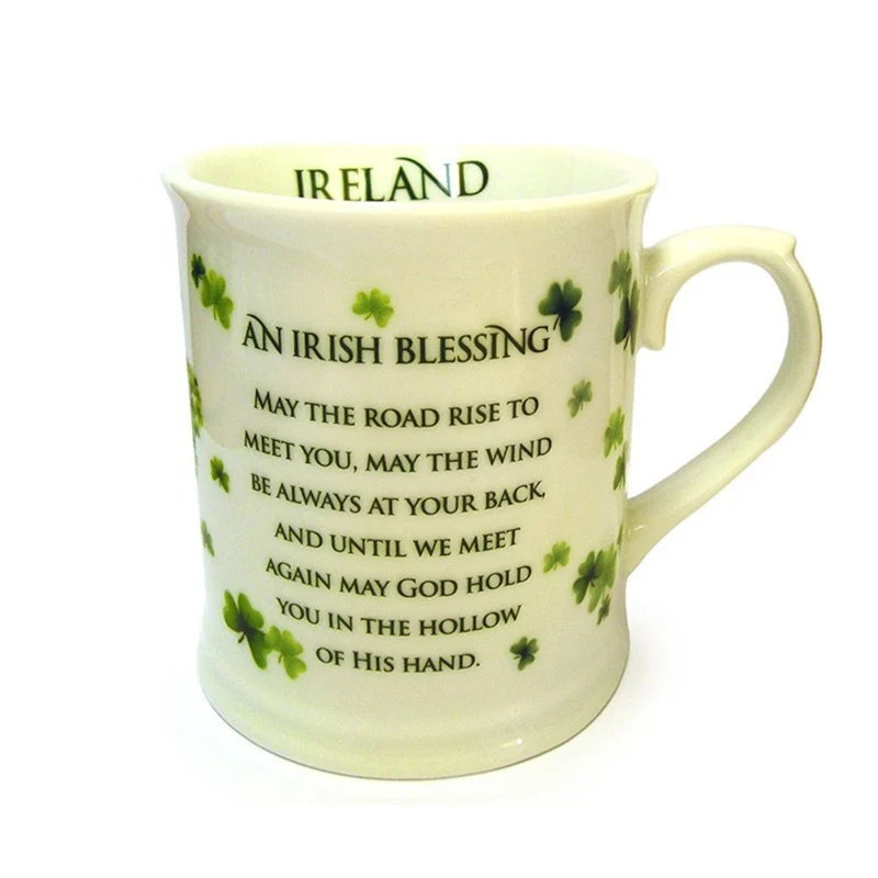 Ceramic Tea Mug with Irish Blessing Design
