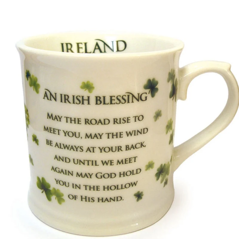 Ceramic Tea Mug with Irish Blessing Design