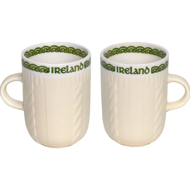 Irish Mug with Cable Pattern Embossed