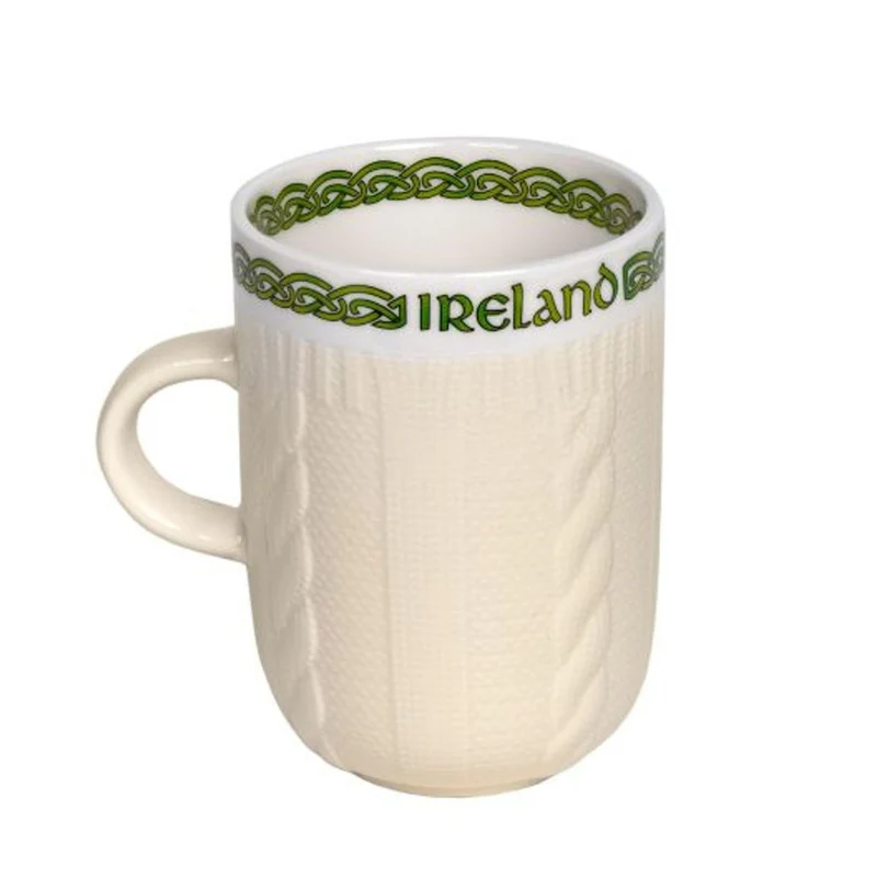 Irish Mug with Cable Pattern Embossed