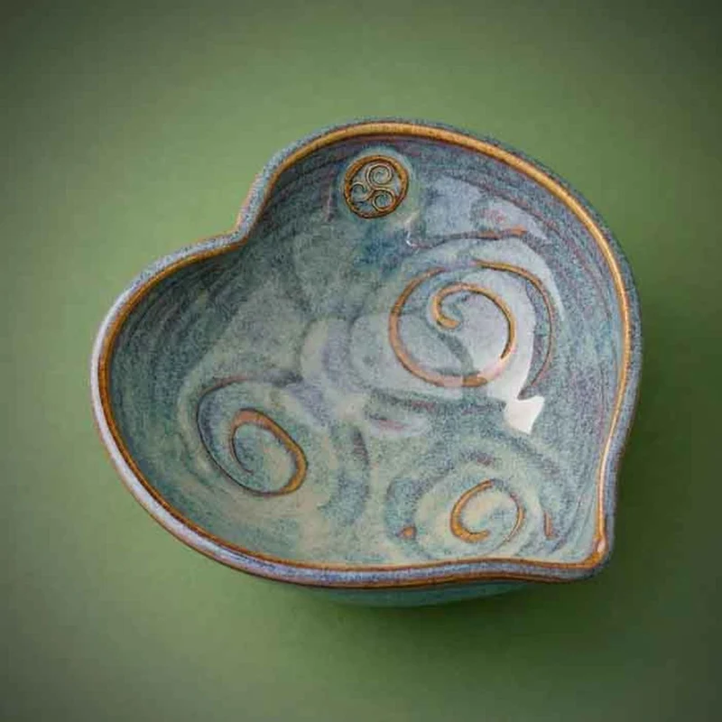Handcrafted Irish Triskele Heart Shaped Bowl