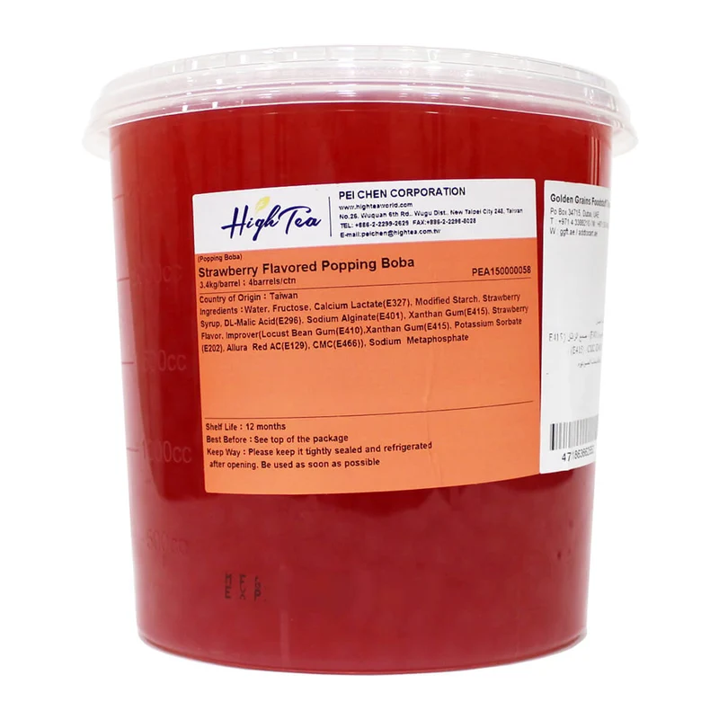 High Tea Strawberry Popping Boba, Taiwan - 3.4KG