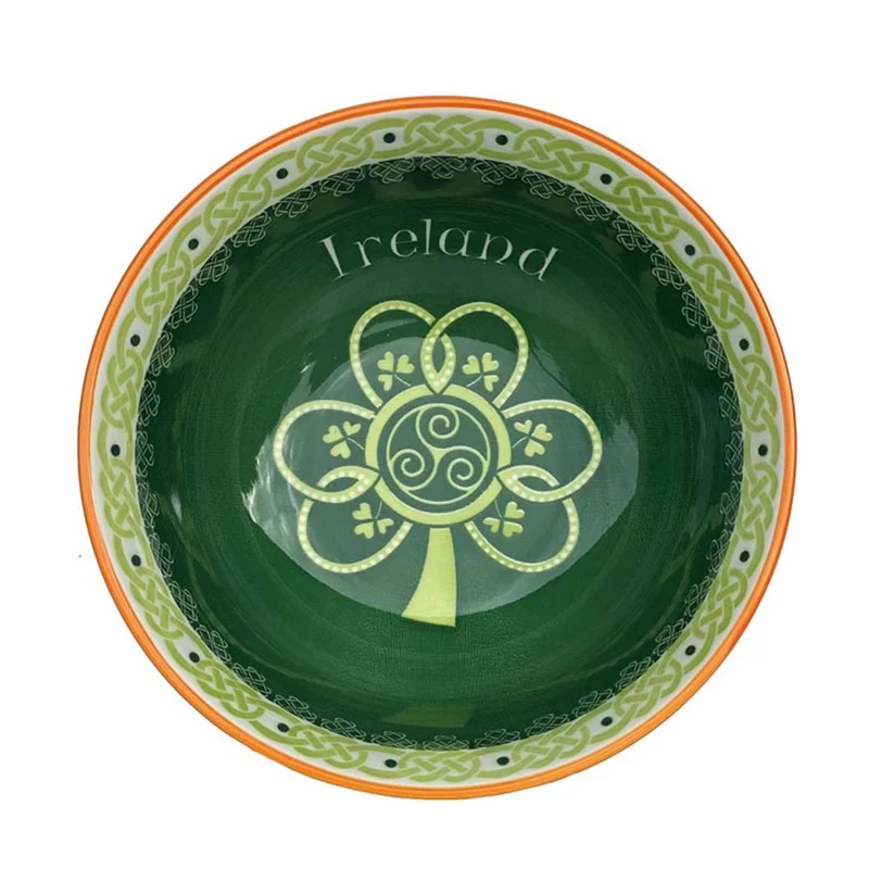 New Bone China Green Irish Shamrock Bowl Set of 2