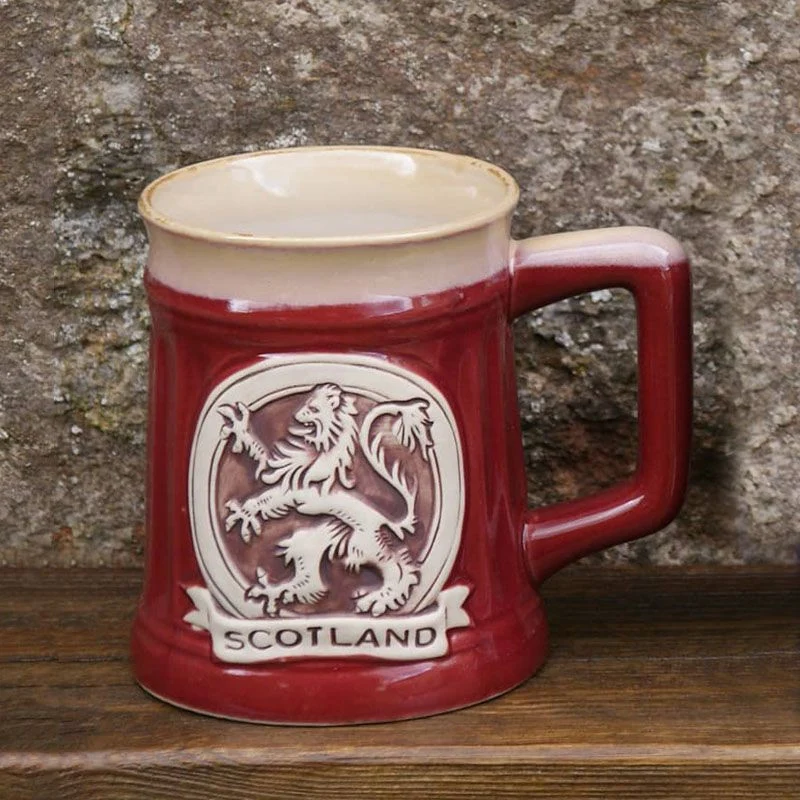 Stoneware Scottish Rampant Lion Beer Mug