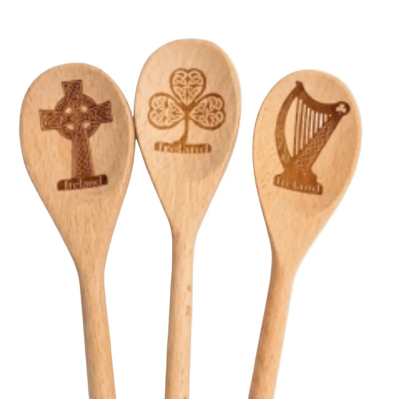 Beechwood Hand Carved Spoons with Irish Heritage Design