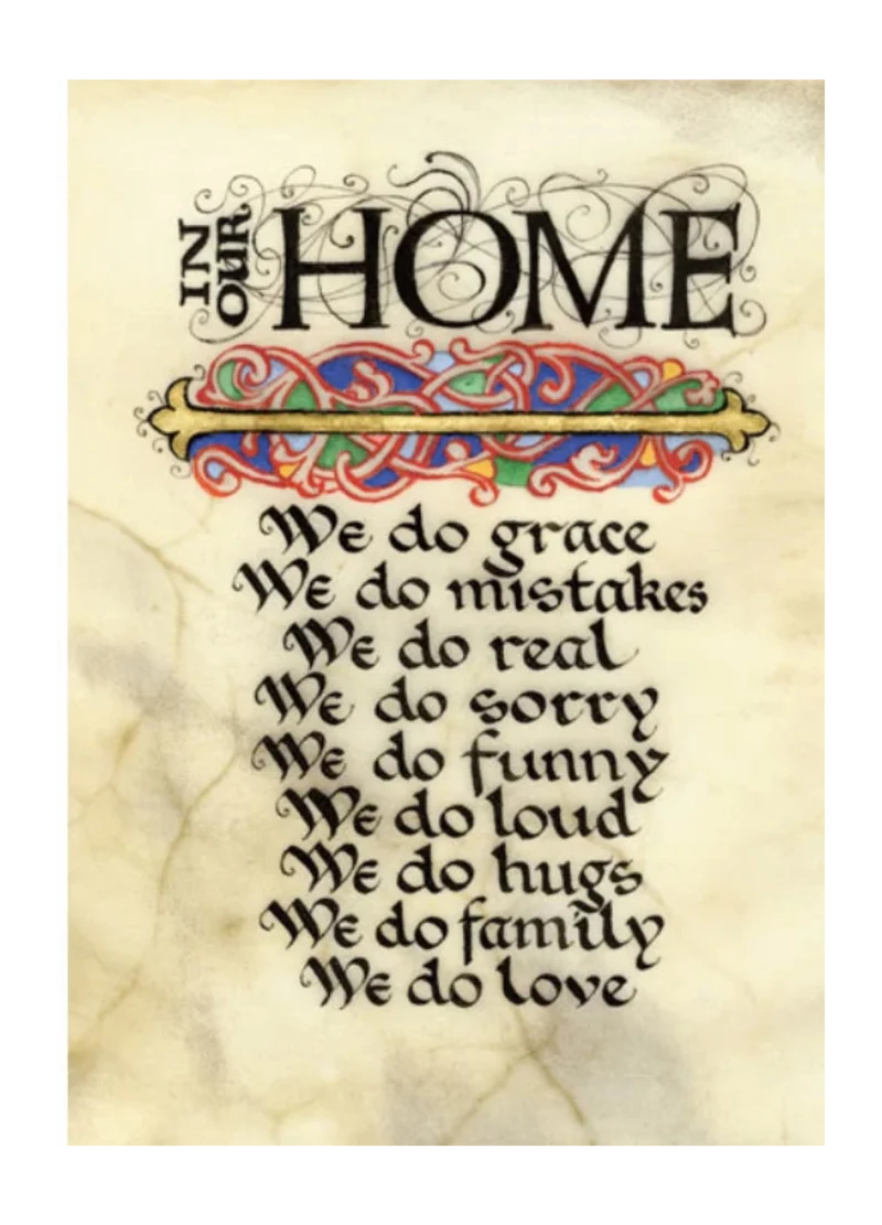 "In Our Home" Celtic Manuscript Print