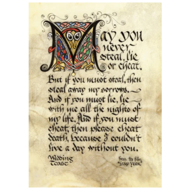 "Wedding Toast" Celtic Manuscript Print