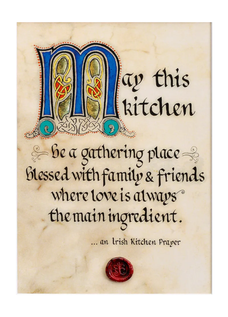 "Irish Kitchen Prayer" Celtic Manuscript Print