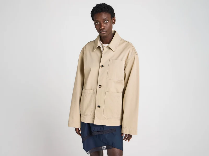WOMENS PATCH POCKET JACKET IN BEIGE