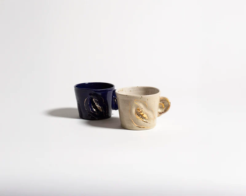 Akiko Hirai "Not I", Samuel Beckett Mug in Beige