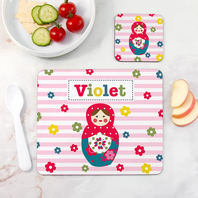 Personalised Personalised Girl's Placemat Set