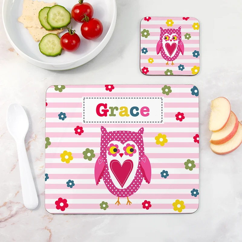 Personalised Personalised Girl's Placemat Set