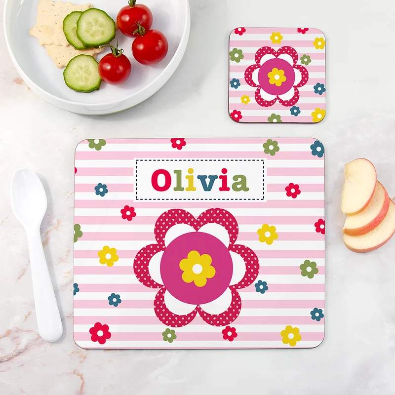 Personalised Personalised Girl's Placemat Set