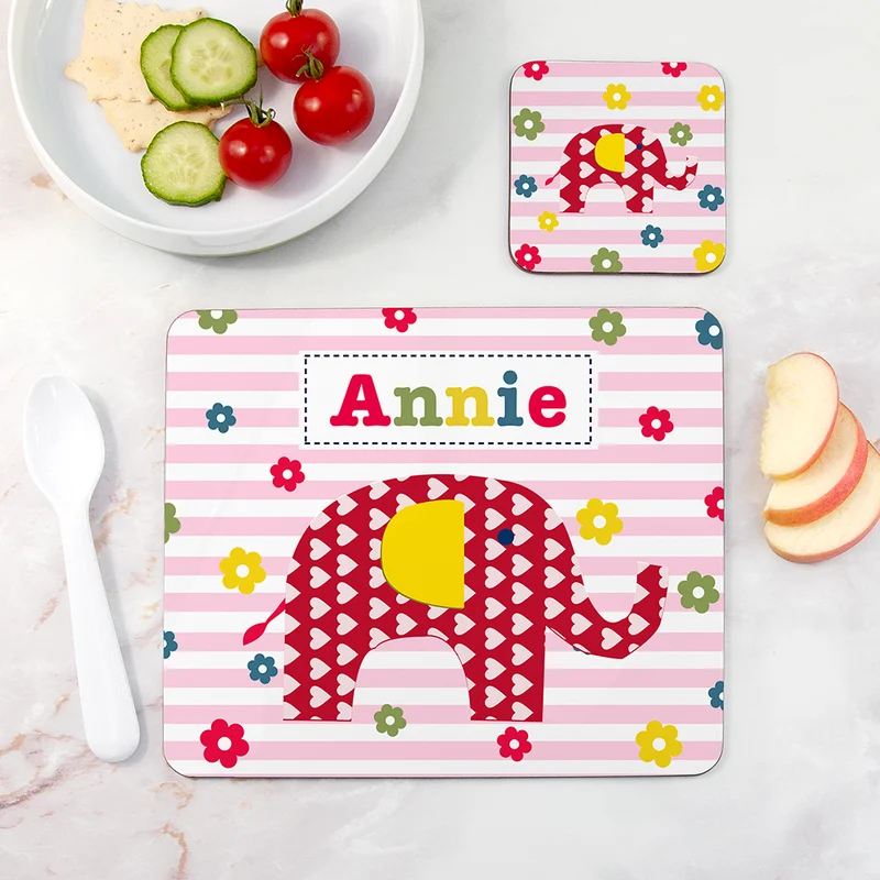 Personalised Personalised Girl's Placemat Set