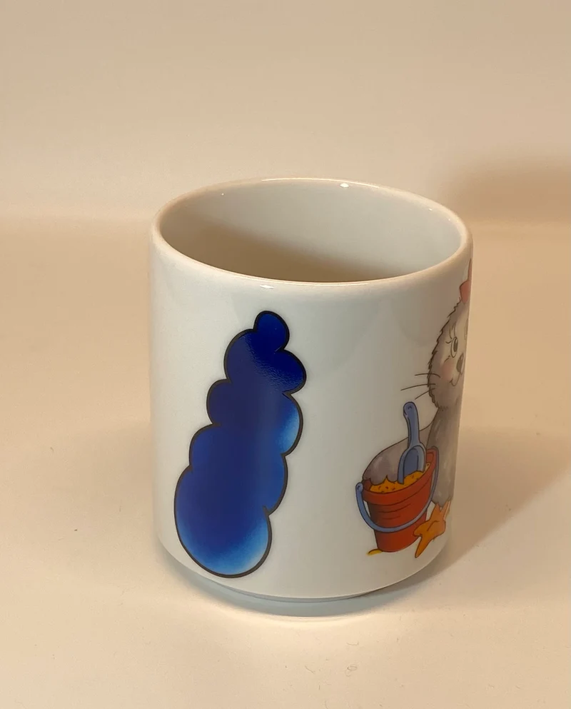 Tasse, Porzellan, Robbe „Mädchen“ mit Wunschnamen - Jeder Name ist möglich!