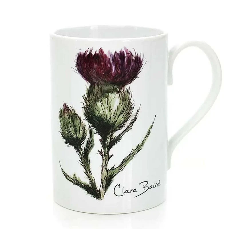 Porcelain Scottish Mug with Thistle Design