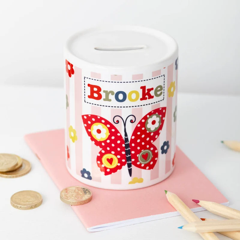 Personalised Personalised Girl's Floral Money Box