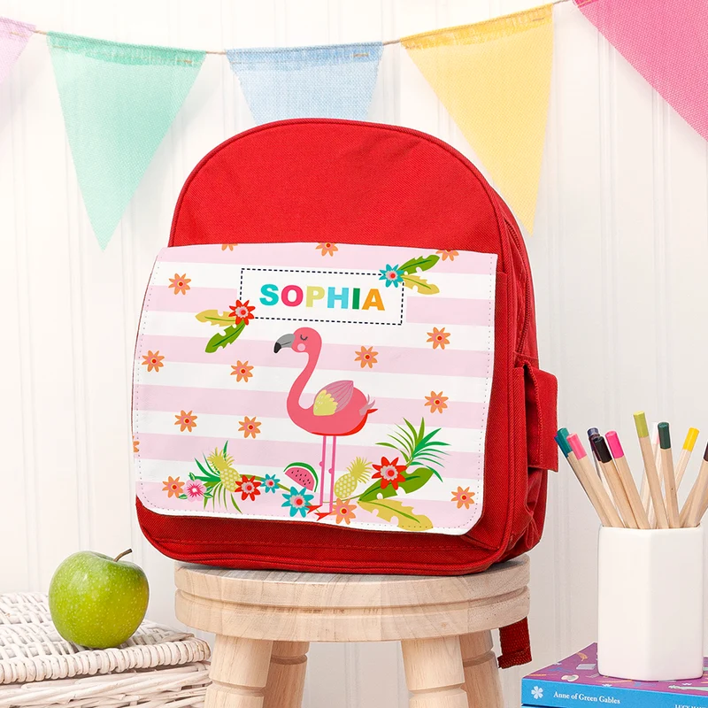 Personalised Personalised Girl's Flamingo Rucksack