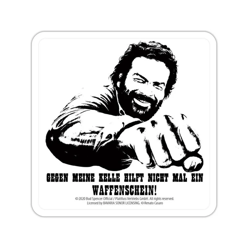 Bud Spencer Bierdeckel aus Blech Kelle 10 x 10 cm