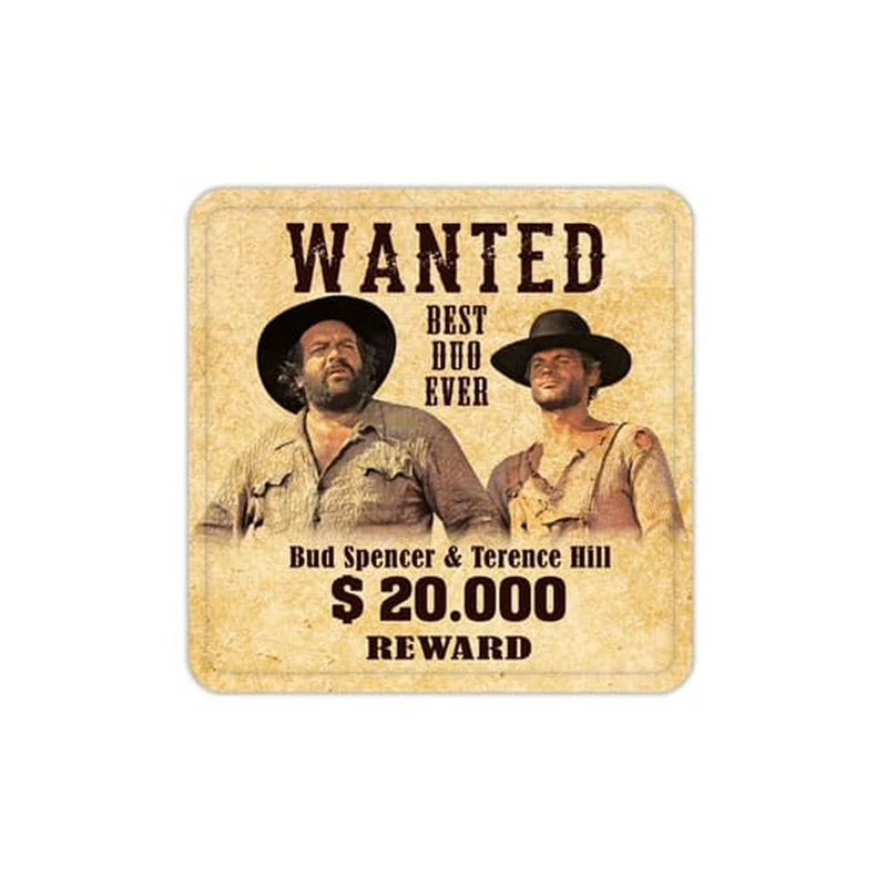 Bud Spencer & Terence Hill Bierdeckel aus Blech Wanted 10 x