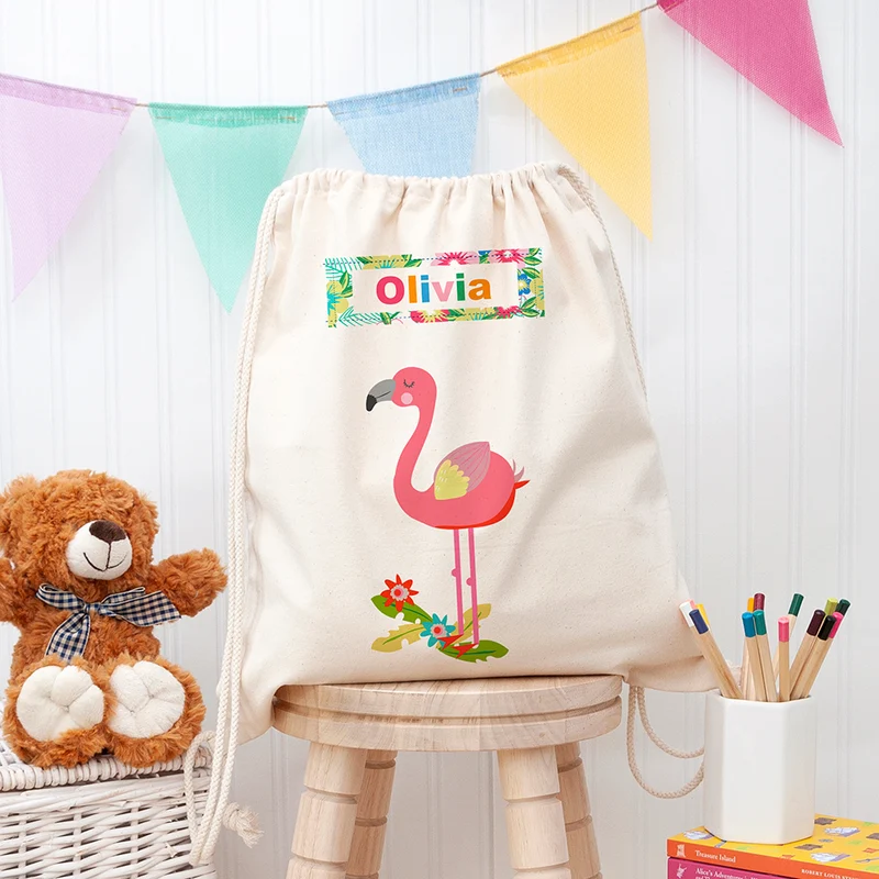 Personalised Personalised Flamingo Nursery Bag