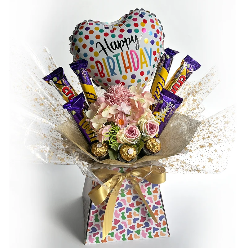 Happy Birthday Chocolate Bouquet with Dairy Milk Chocolate